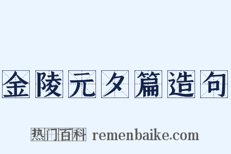 金陵元夕篇造句是什么意思的图片